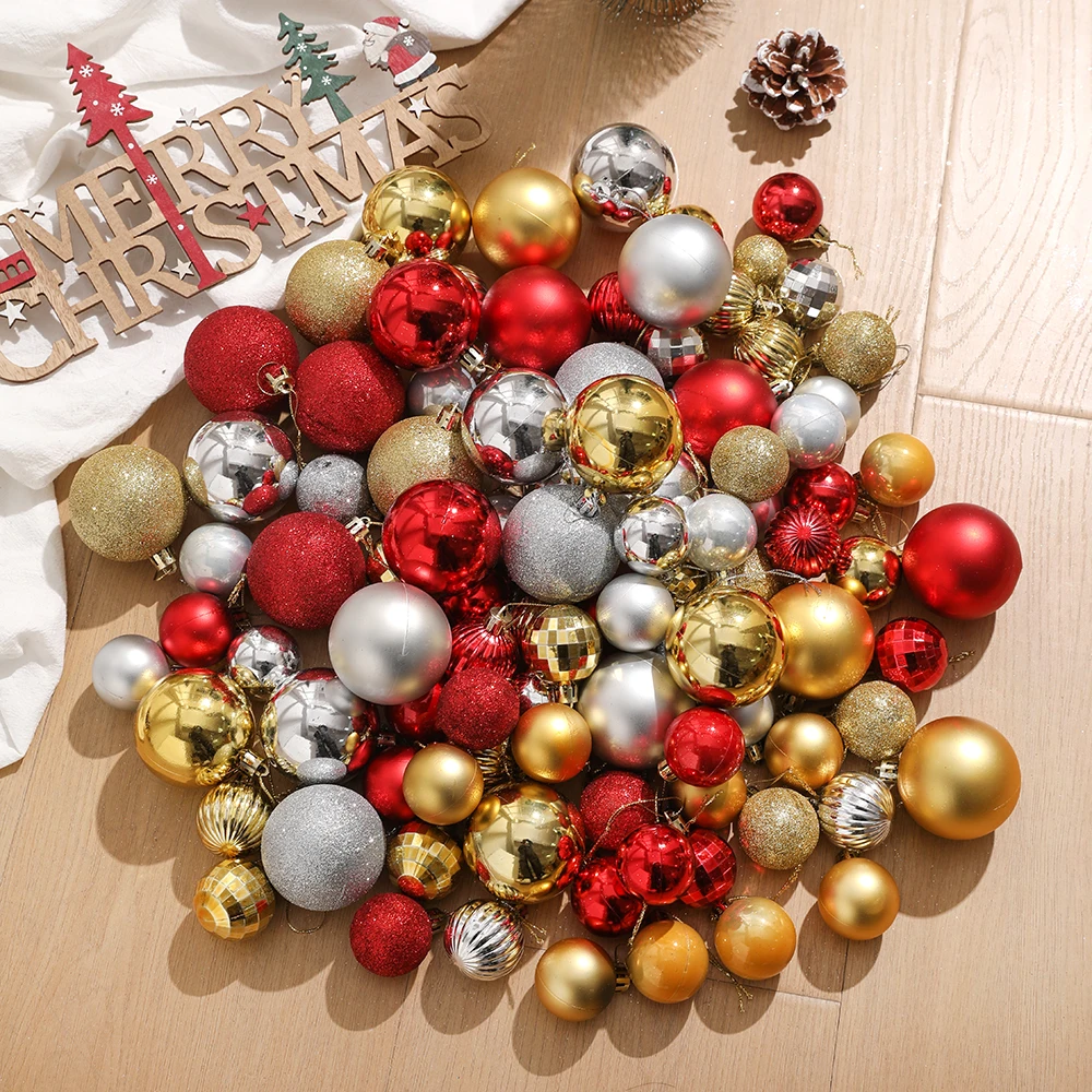 10/20/30/40/50/100 Stück Frohe Weihnachten Kugeln Hängende Weihnachtsbaumdekoration für Heimdekoration Neujahr 2026 Navidad Partyzubehör – Detail 3