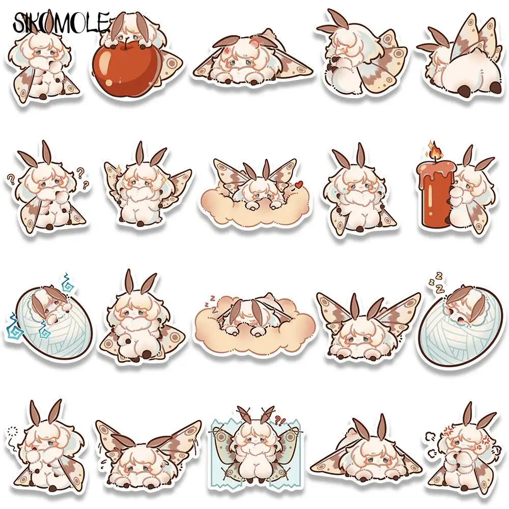 Pegatinas de polilla originales de dibujos animados para niños, calcomanías de animales Kawaii para ordenador portátil, equipaje, monopatín, Maleta,