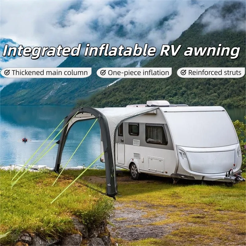 

Навес-тент для кемпинга, интегрированный в прицеп-дачу, надувной, боковой, из винила, ветрозащитный, водонепроницаемый, солнцезащитный