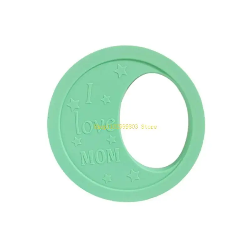 Anneau dentition en forme lune pour bébé, perles en Silicone, sucette molaire, jouet à mâcher, cadeaux douche pour J0MF