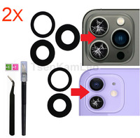 2X Camera Lens For iPhone 11 12 13 14 15 16 Pro Max Mini Sapphire Style Back Glass Replacement with tools