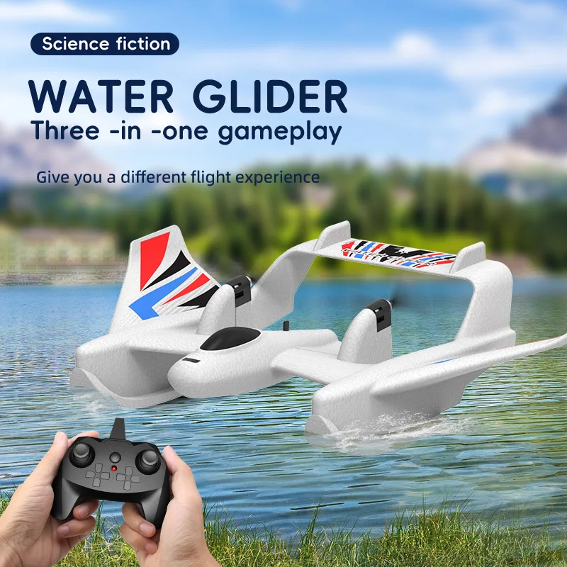 Amphibious Waterproof Gyro Stabilized RC Plane Boat EPP Foam Water Land Flying Airplane Fixed Wing Aircraft Toys Gift for Boys