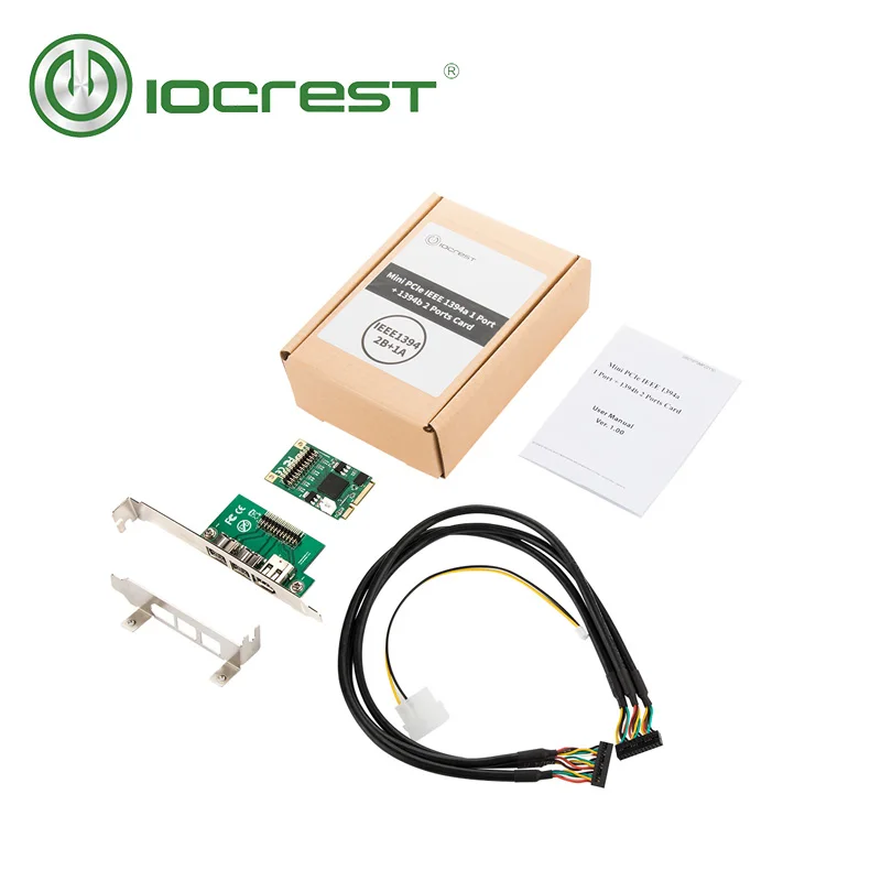 IOCREST Mini PCI Express 1 Port Firewire 1394A and 2 Ports 1394B Card Mini Pcie 1394 Card 3 Ports Texas- Instruments -xio2213b