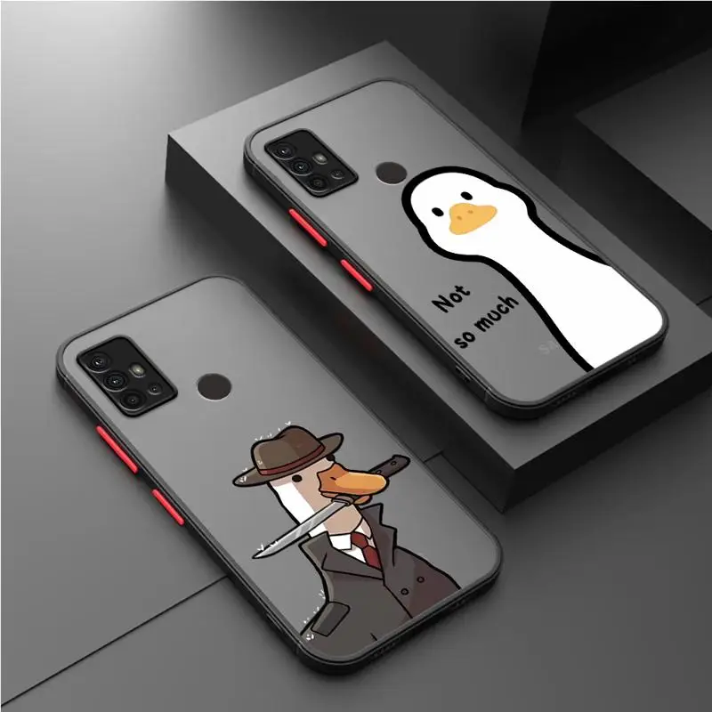 phone cases for Samsung Galaxy A24 case A33 A52s A12 5G A35 A53 A32 A13 A14 A15 Luxury Cover fundas Cartoon Question Mark Duck