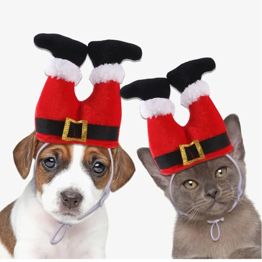 

Christmas Dog Hat Pet Cat Santa Claus Cap Pet Headgear Christmas Decoration Plush Dog Costume Cute Headwear Headband Accessories