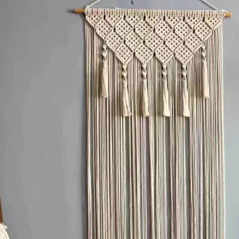 Imagem -02 - Macramé Cortinas para Quarto Porta Divisor Janela Cortinas Bohemian Macramé Pendurado para Quarto Casamento Backdrop Decoração de Casa