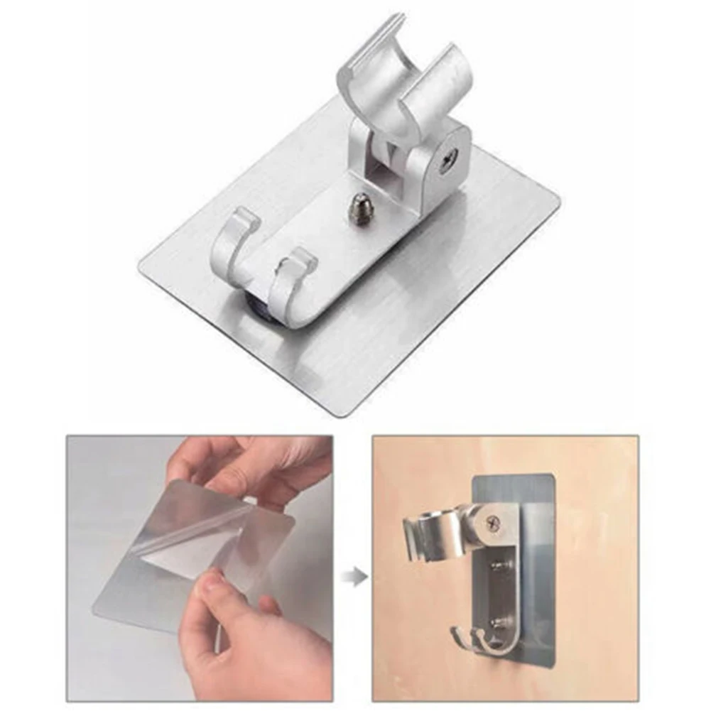 Soporte de aluminio para cabezal de ducha, soporte ajustable, adhesivo fuerte, montaje en pared, tubería de ducha filtrante presurizada para ahorro de agua