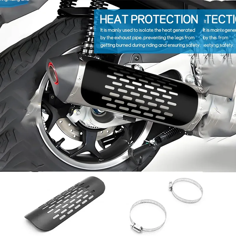 

3Pcs Motorcycle External Parts Accessories Universal Harley Cruiser Crown Prince Car Heat Protective Cover With 2 Clip Tools.