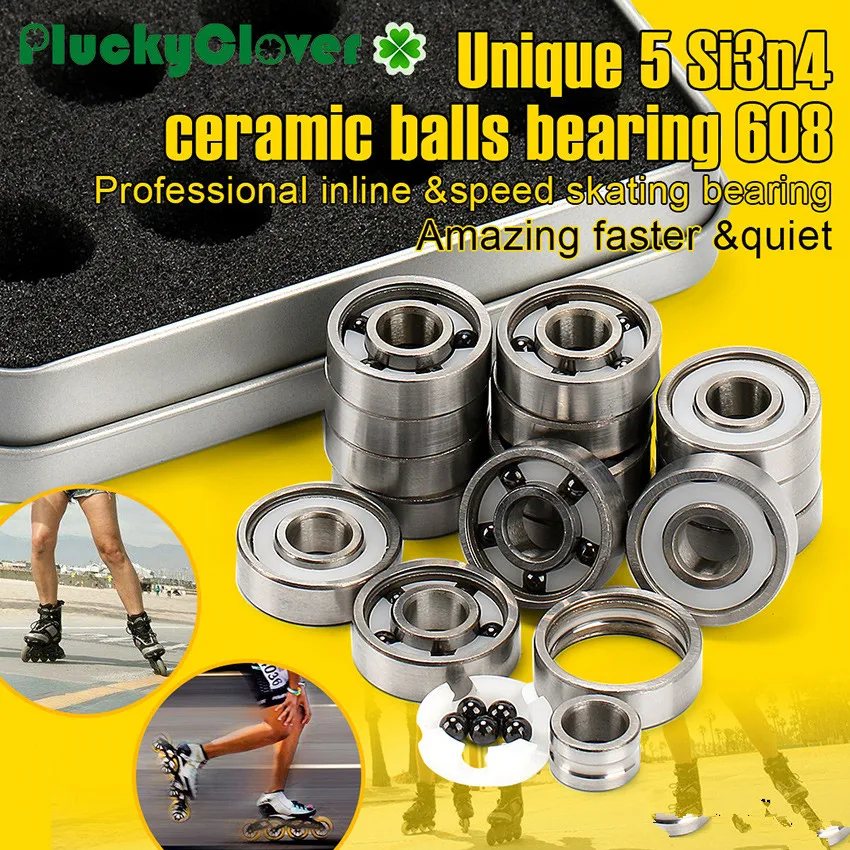 Super szybki! Czarne ceramiczne 5 łożysko kulkowe 608 do rolek zawody w łyżwach szybkich PRO Racing Inline Slalom Łożysko do łyżew