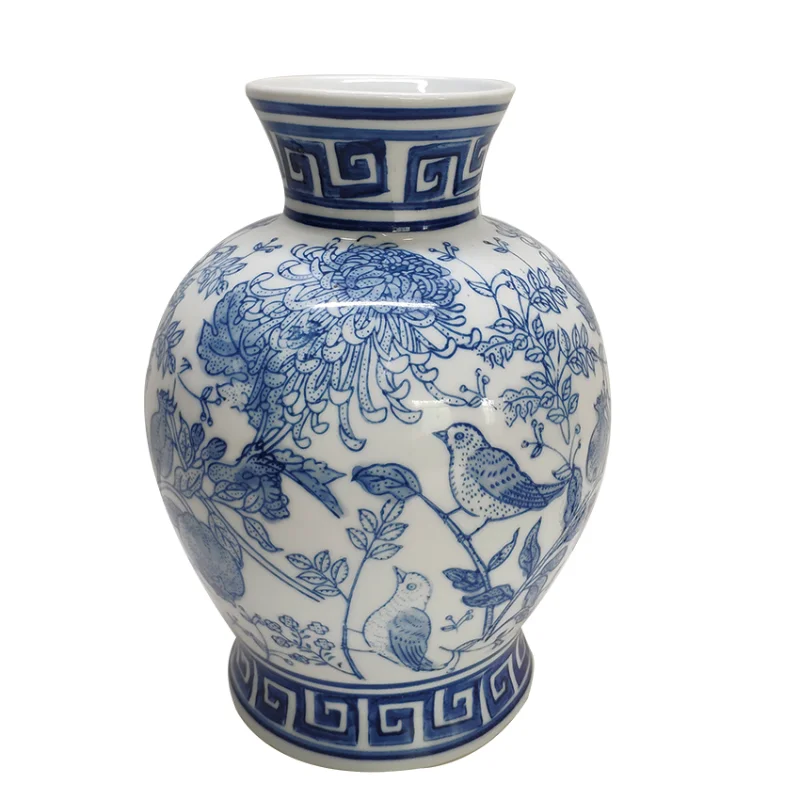 Wholesale flower vase blue-and-white porcelain vases for home decor