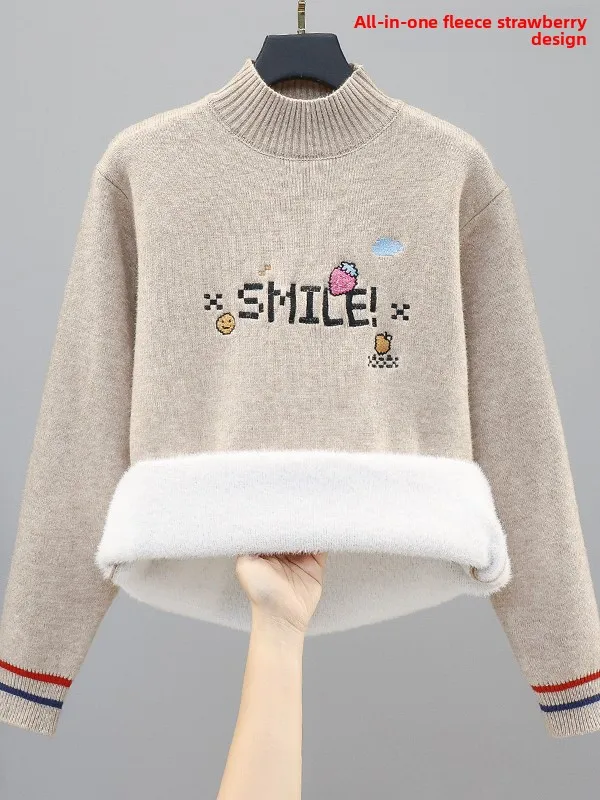 Suéter de Lana uesa para Niñas Estudiantes de Secunia, Estilo Universitario Otoño Invierno, Estilo Dulce con Lazo de Mar...