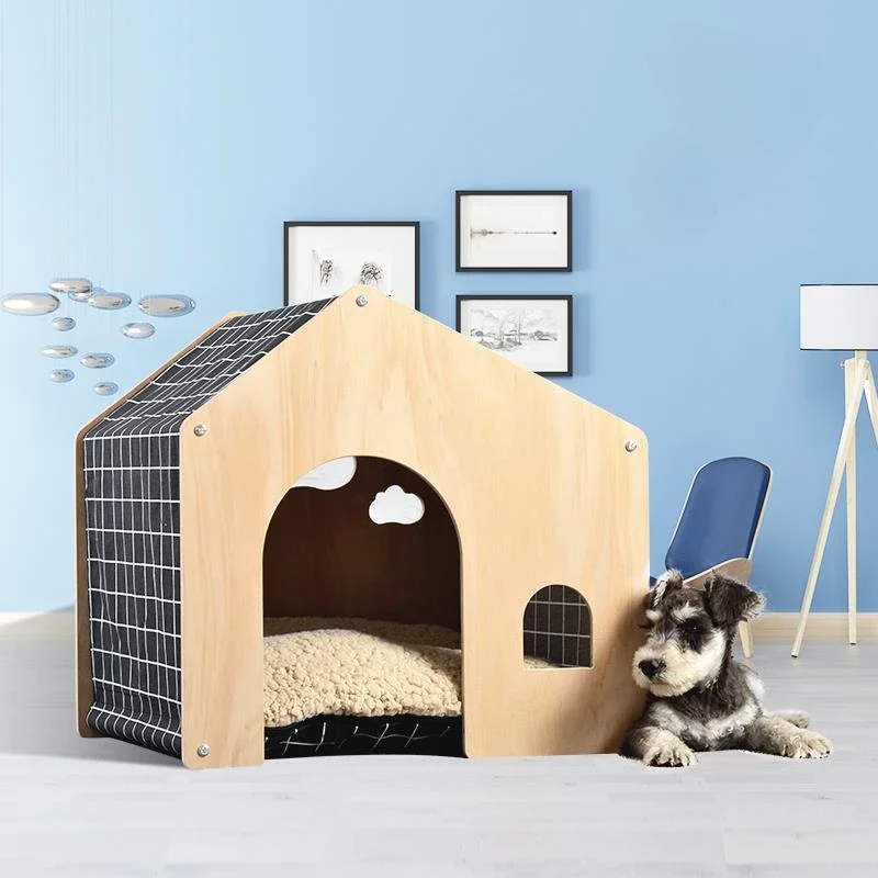 New Style Shed Pet House Dog House Cat Nest Pastoral Design White Birch Cat Nest Dog Mat Pet Supplies