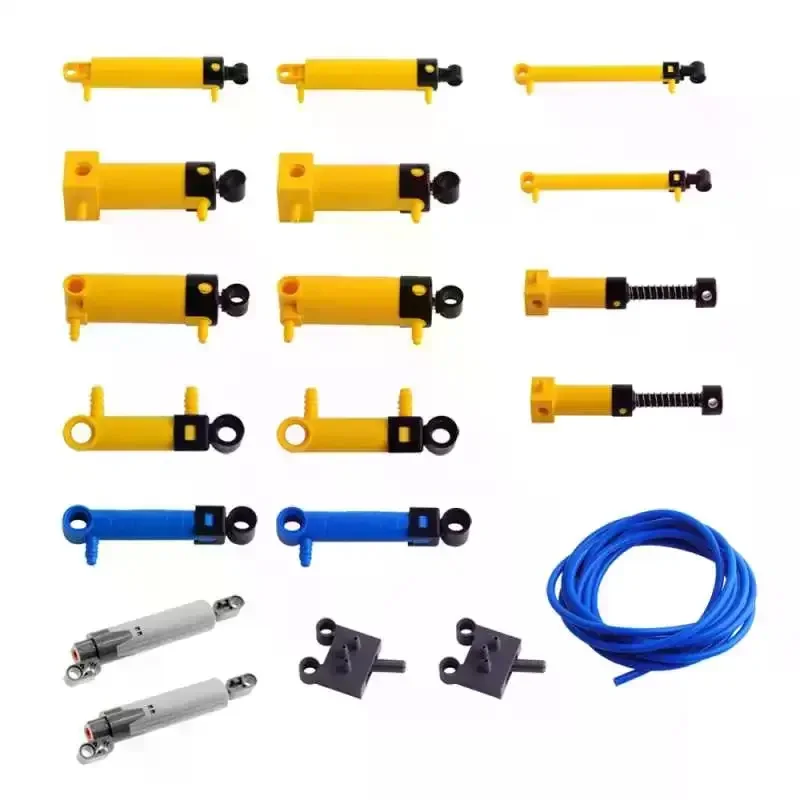 MOC Pneumatische kits Technische onderdelen Cilinders Luchtpomp Duwstangschakelaar Zuiger Luchtleiding Luchtbouwstenen 47225 19478 4697 8800