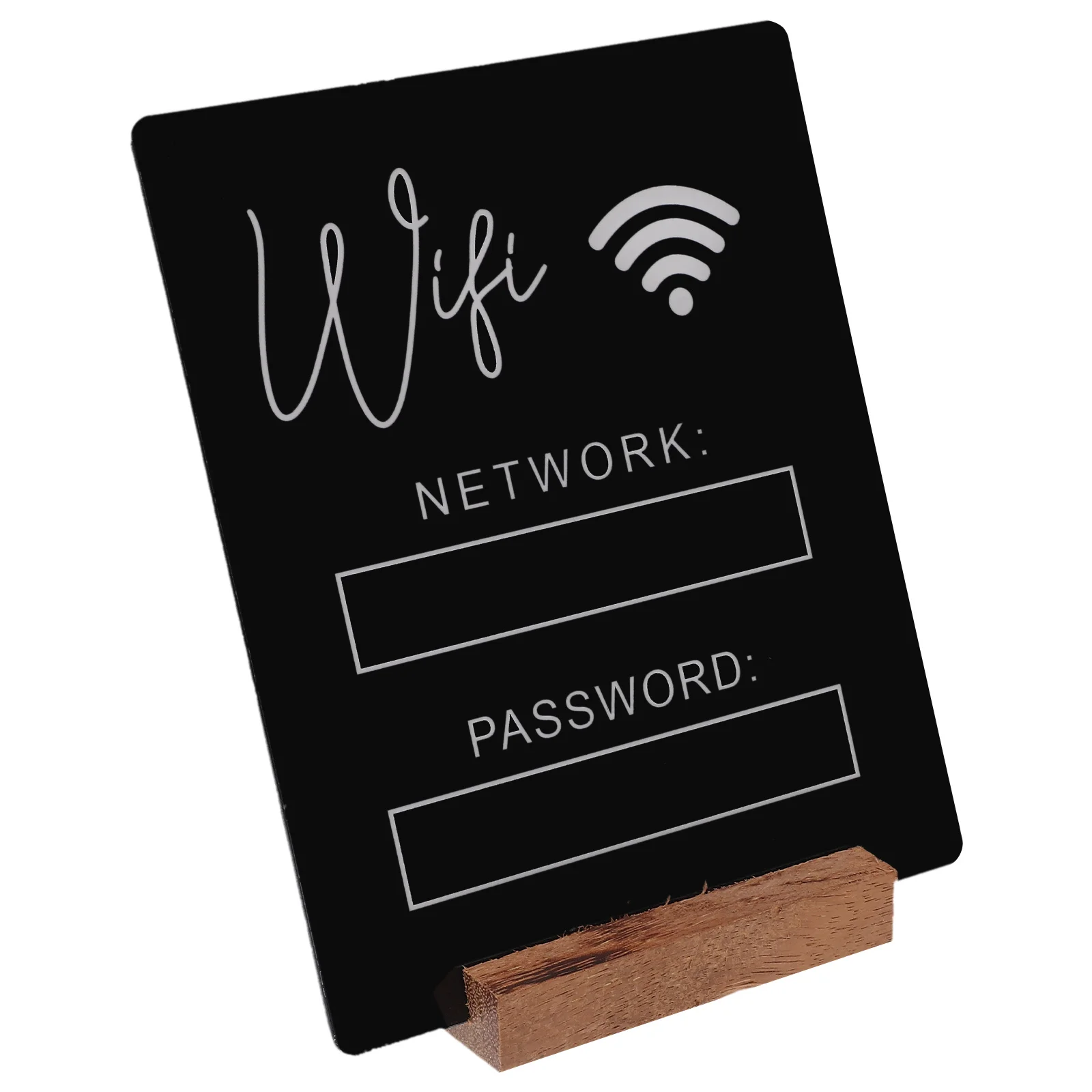 

Wifi Password Sign Board for Office Acrylic Coverage Please Knock before Entering Home with Base Plaque