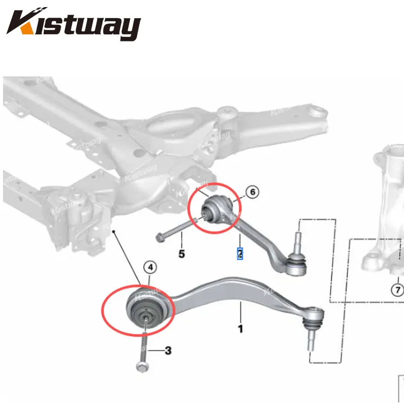 Conjunto de bucha de braço de controle inferior dianteiro, 4 unidades, para BMW Série 3 4 2WD G20 G21 G23 G22 G28 31106898071 31106898072
