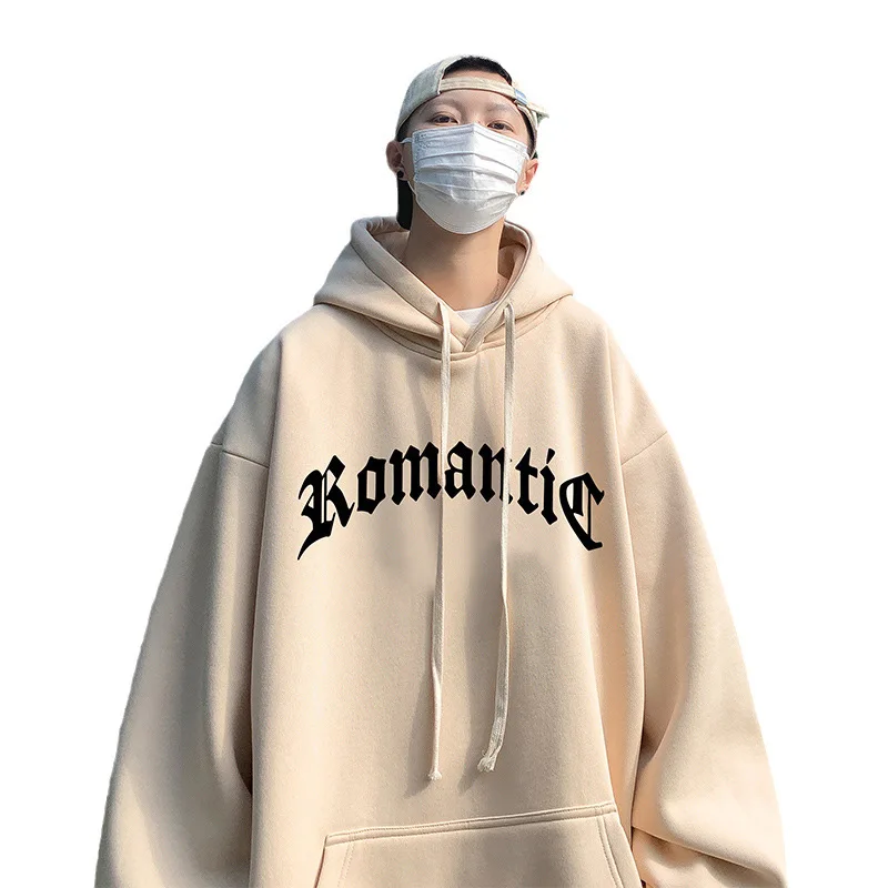 الأمريكية الرجعية الثقيلة مقنعين سترة الرجال الخريف والشتاء المخملية سميكة كبيرة الحجم العصرية شارع العليا معطف فضفاض