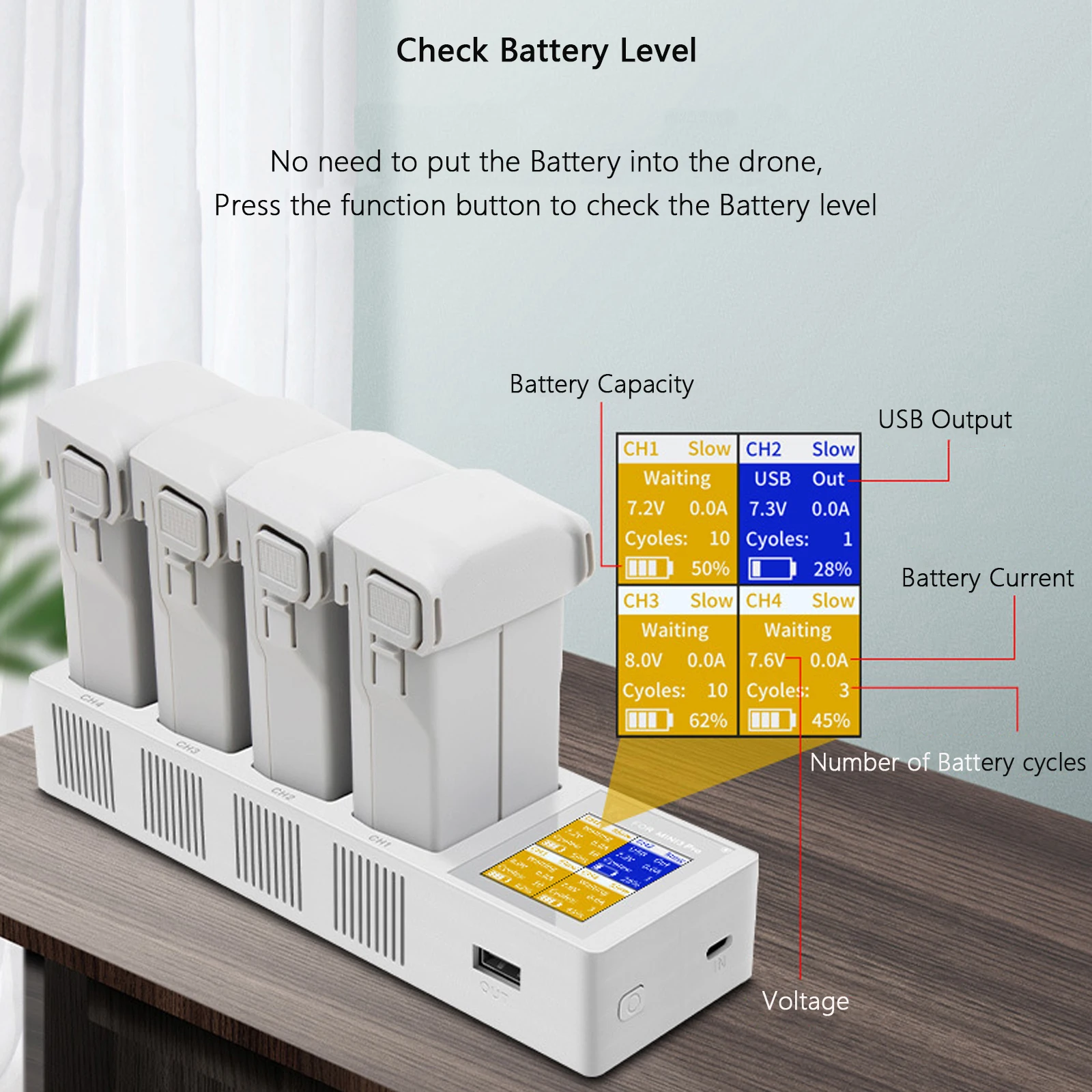 For DJI Mini 3 Pro Battery 3950mAh Mini 3 4-Way Battery Charger for DJI Mini 3/Mini 3 Pro Accessories