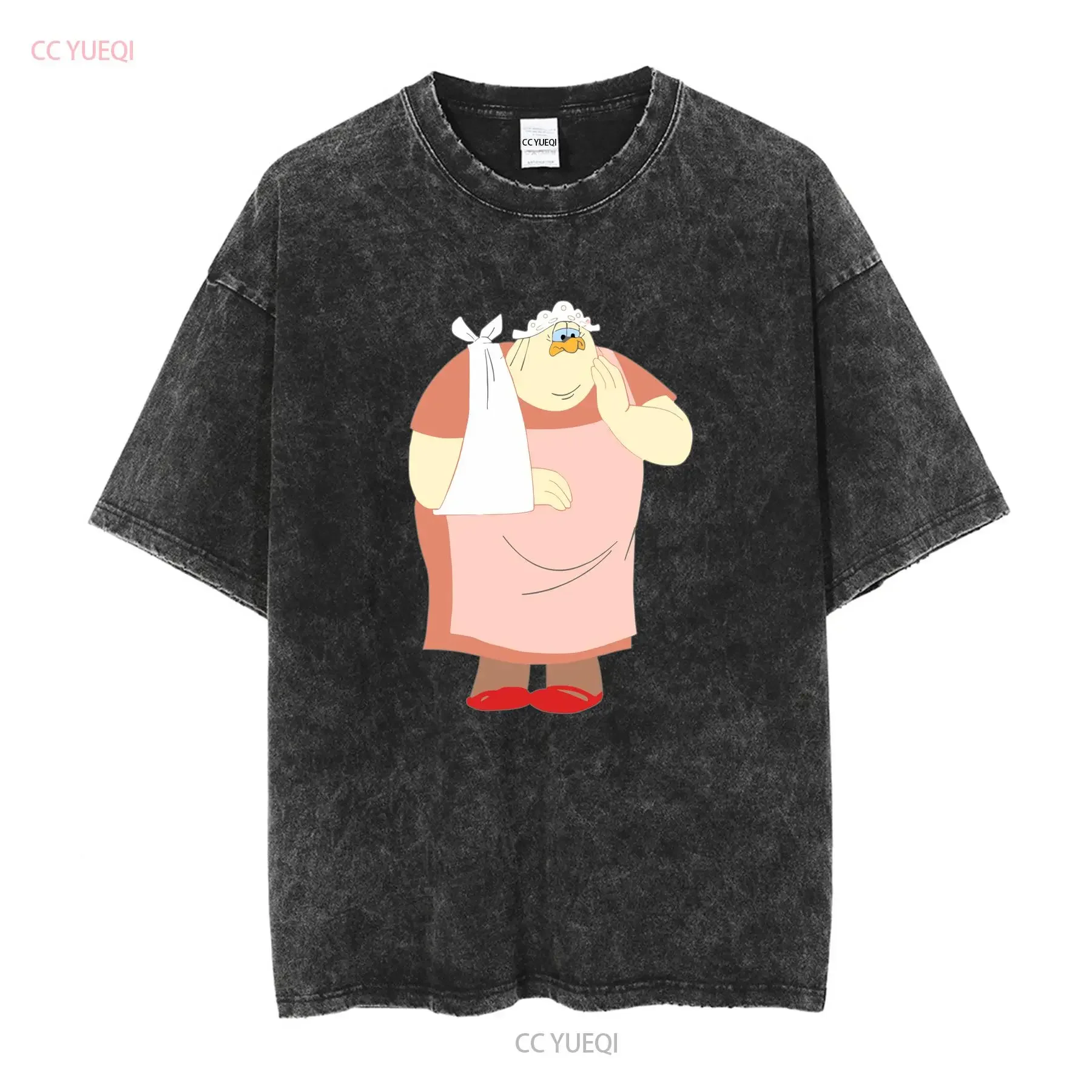 Count Duckula Inspired Nanny T Shirt Retro 80s Cartoon vintage Washed Stretched Top For Everyday Wear Stylish Casual