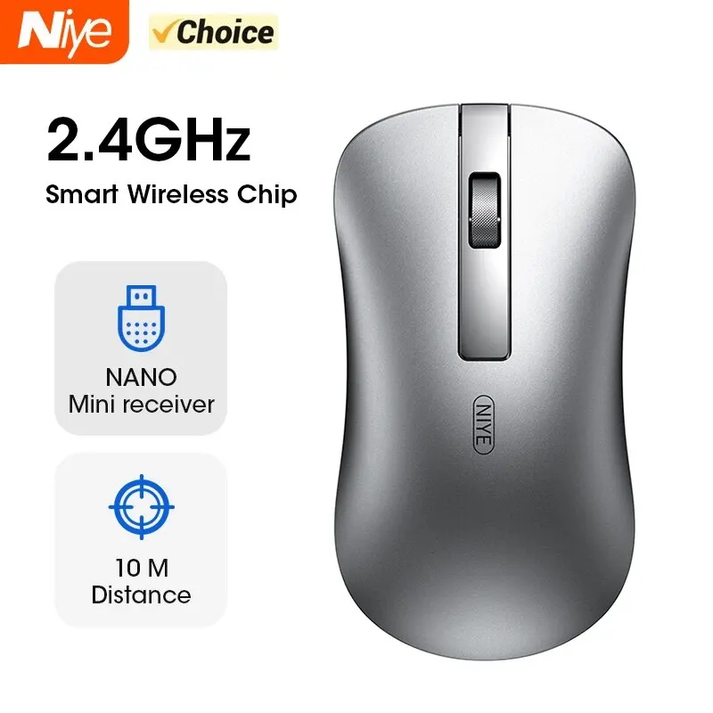 Niye XM10 Mouses Wirless Gaming Mouse for Macbook Mause Teclado Pc Computer Mice 2.4Ghz USB Optical Rechargeable Silent Muis