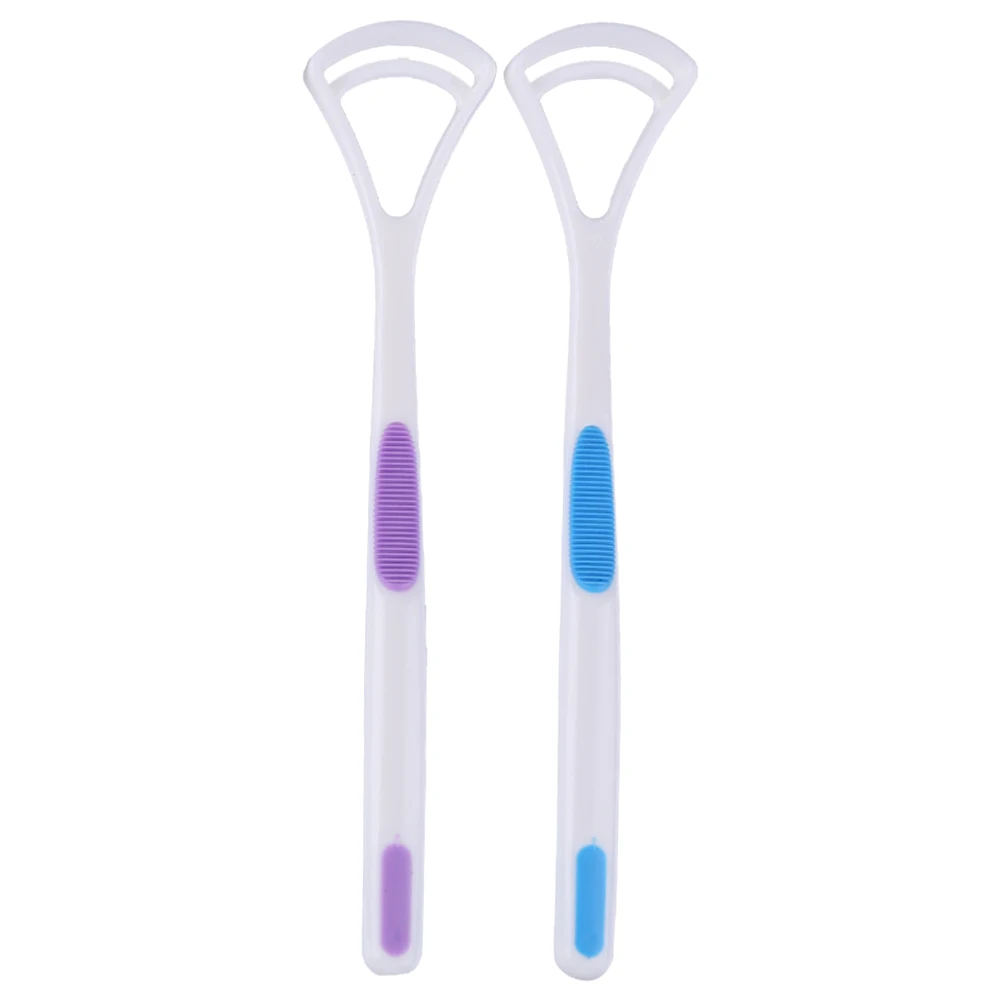 2pcs Tongue Scraper Tongue Brush Cleaner Dental Oral Care Tongue Cleaning Tools