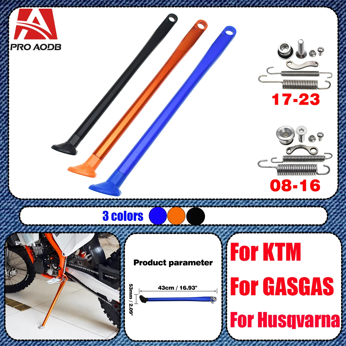 

New Motorcycle Kickstand Side Kick Stand Spring Kit For KTM GAS GAS For Husqvarna TE FE TX FX FS 150 250 300 350 450 501