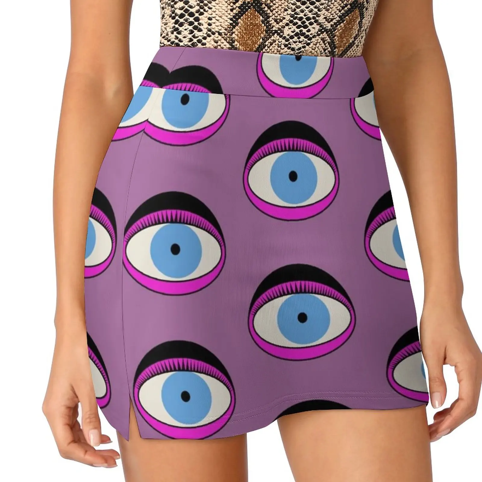 

Eye See You Women's skirt Y2K Summer Clothes 2022 Kpop Style Trouser Skirt With Pocket Eye Eyes Paranoid Paranoia Vision Sight