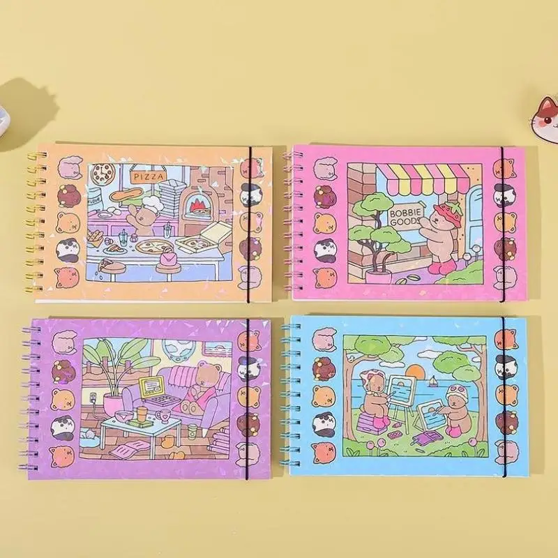 1 قطعة BOBBIE السلع الاسترخاء تلوين كتاب الميزات لطيف الفتيات الكرتون كتاب التلوين يسمح لك الاسترخاء في لحظة مريحة