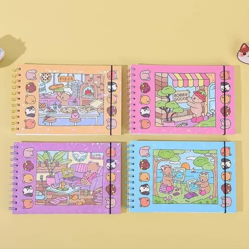 Imagen 2 del producto 1 Uds. BOBBIE GOODS libro para colorear relajante características lindas niñas libro para colorear de dibujos animados permite relajarse en un momento Hygge acogedor