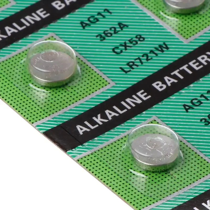 10 قطعة البطارية القلوية AG11 1.55V LR721 362 SR721 162 زر عملة خلية ساعة اللعب بطاريات التحكم عن بعد #6