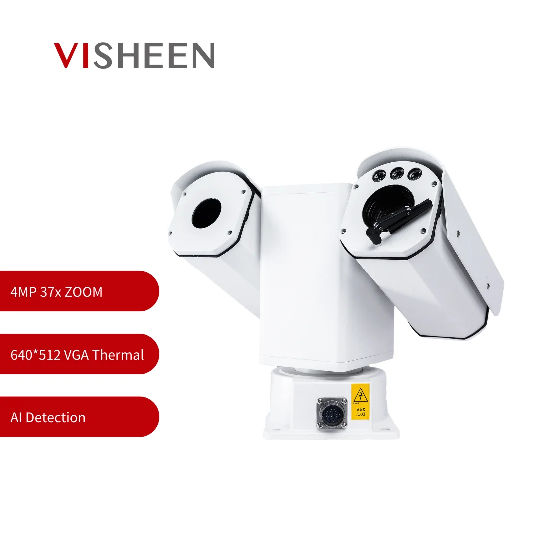 VISHEEN-T10 Câmera do Sistema de Segurança Externa, 4MP, 37x Zoom, Longo Alcance, Bpectral, LWIR, Térmico, Rede PTZ, Sistema de Segurança CCTV