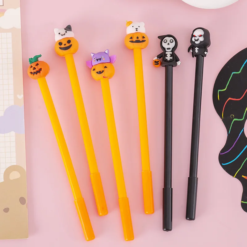 

100 Pcs Gel Pens Halloween Pumpkin Ghost Neutral Pen Student Stationery Halloween Gift Gift Student Award