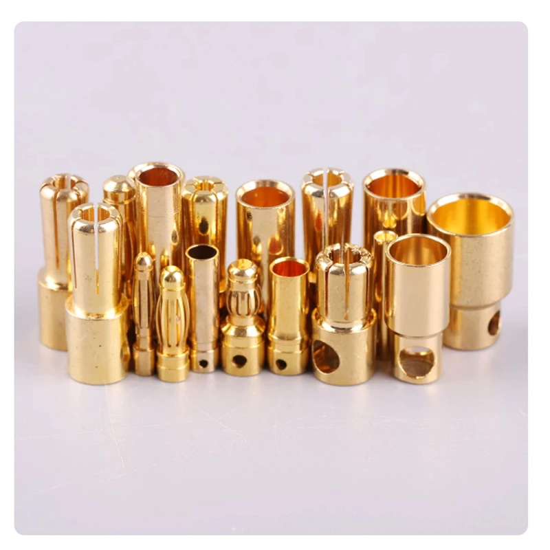 8mm vergoldeter Bullet-Stecker für hohe Ströme, elektrisch verstellbarer Hochstrom-Stecker und -Buchse für RC Lipo – Detail 9