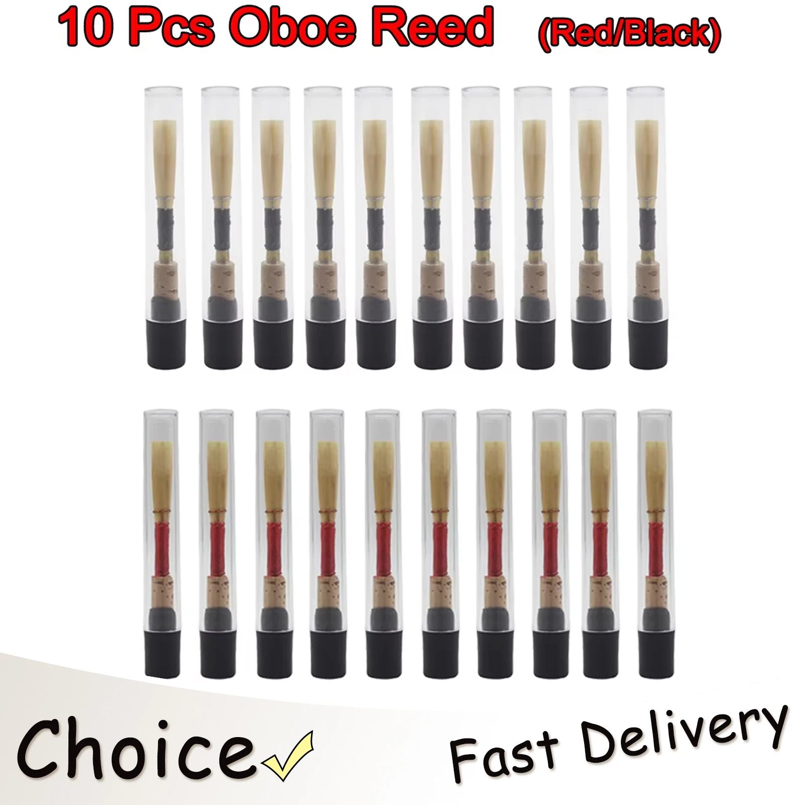 

SLADE 10 Pcs Oboe Reed Medium Cork Reed Handmade Oboe Reed Individually Packaged Woodwinds Instrument Oboe Replacement Parts