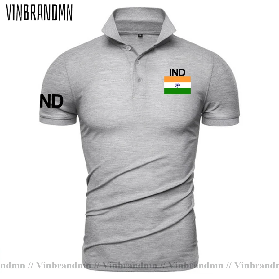 India Polo Shirts Mens Fashion Shirt IND Indian Country Flag Design Brands 100% Cotton Polos Hip Hop Streetwear Meeting Clothing