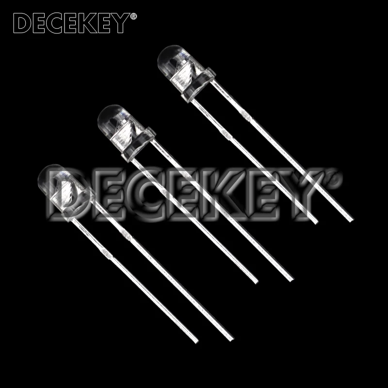 Diodo emisor de luz bicolor, Control de Flash LED intermitente automático, 50 piezas, F3, 3mm, rojo y azul, bricolaje