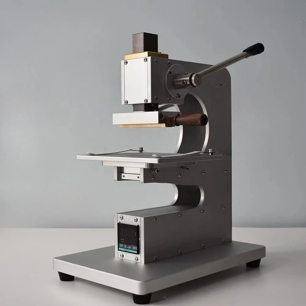 Manual Hot Foil Stamping & Embossing Machine | Custom Logo Heat Press Tool for PU Leather, PVC, and Paper