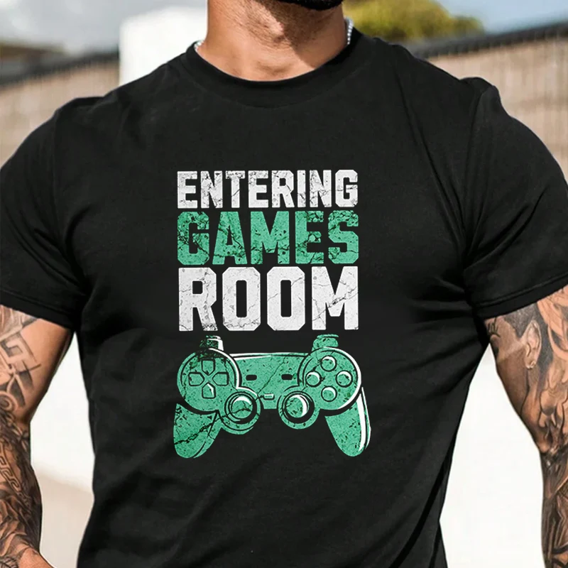 

Мужская модная футболка с принтом контроллера игровой приставки, повседневные стильные футболки для лета, удобные топы с короткими рукавами