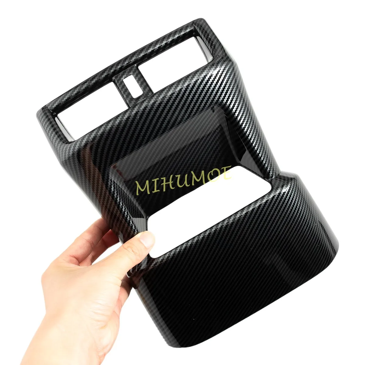 لكزس ES ES250 ES300h ES350 2019-2025 ألياف الكربون مسند ذراع السيارة صندوق خلفي تكييف الهواء تنفيس المخرج غطاء الكسوة الملحقات #4