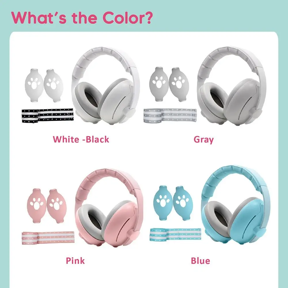 Convertible Design 2-in-1 Baby Ear Muffs Adjustable Band Comfortable Toddler Noise Reduction Earmuffs with Storage Bag