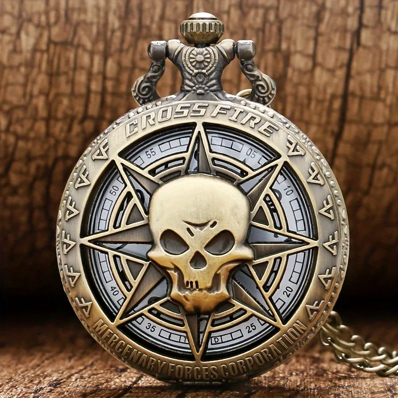 Retro Ghost Head Skeleton Men's Pocket Watch - A Timeless Piece for the Modern Man