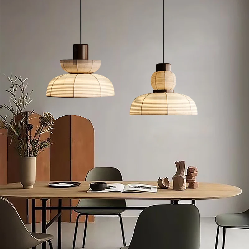 Akari Noguchi Yong Rice Paper Pendant Light Wabi Sabi Rice Paper Chandelier For Bedroom Dining Room Japanese Lamp