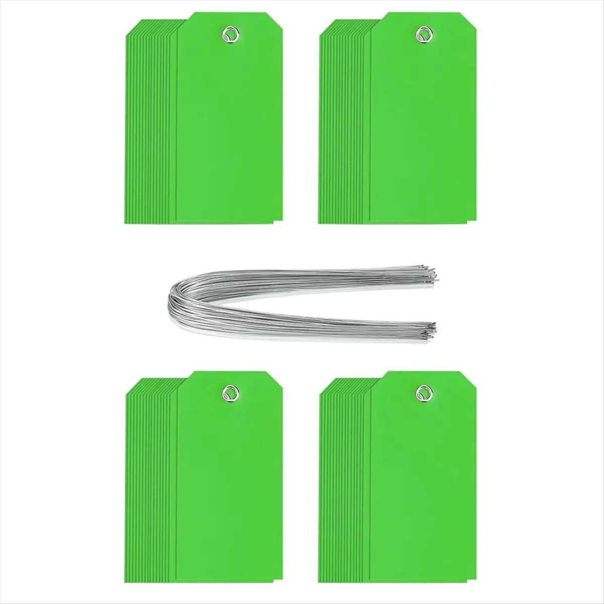 ABJS 200 Pieces 4 3/4inch X 2 3/8inch Plastic Shipping Tags with Wire Waterproof Tags for Labeling Plastic Tags Blank Tags A