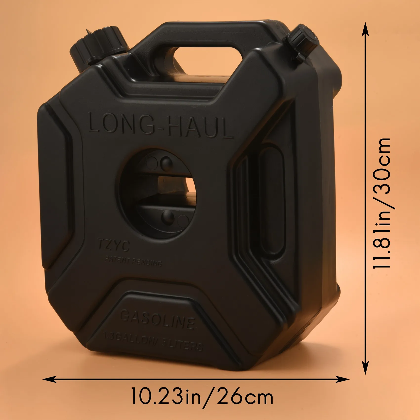 กระป๋องถังน้ำมันเชื้อเพลิง Jerrycan พร้อมล็อคและกุญแจสำรองถังน้ำมันรถจักรยานยนต์สีดำ5L ลิตร