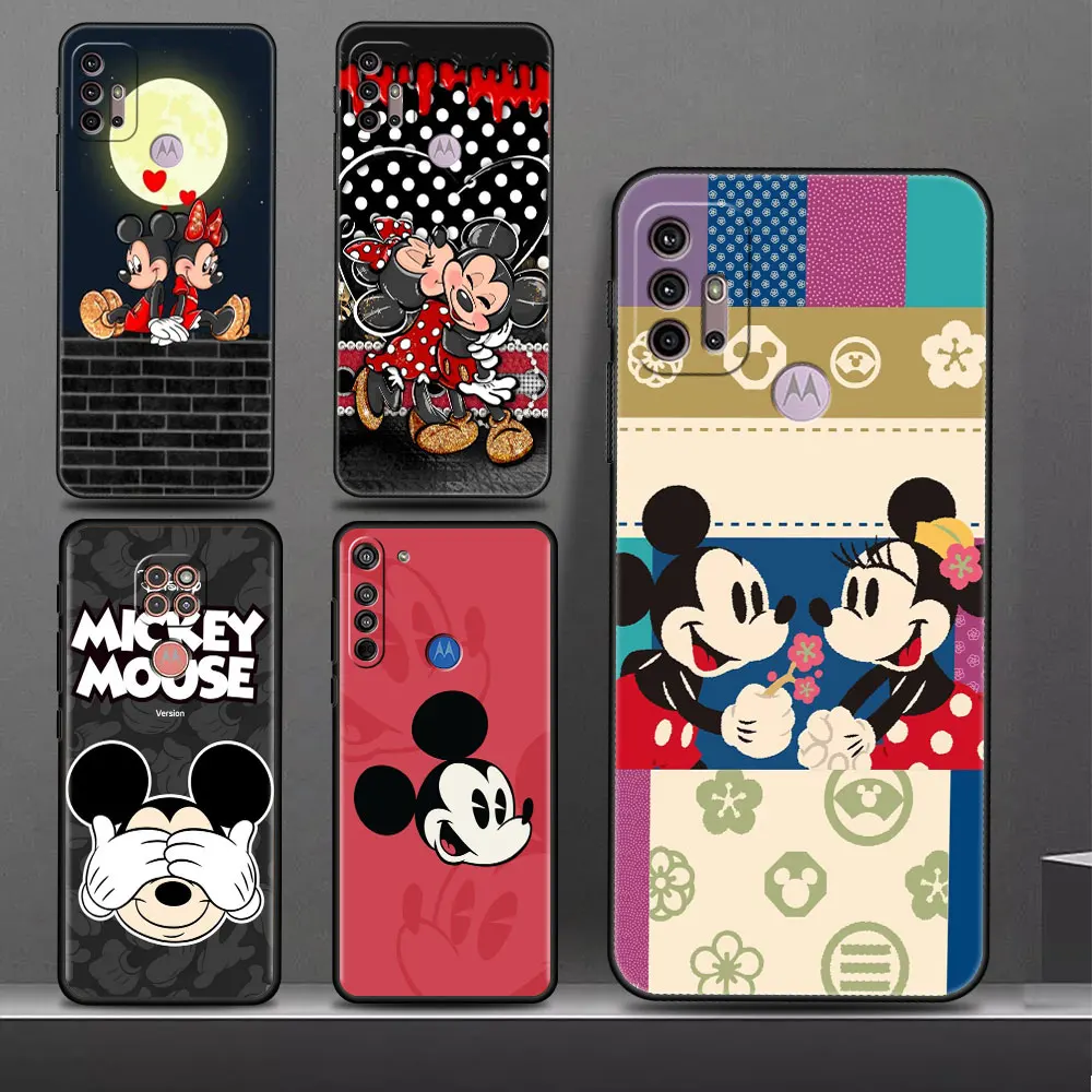 Cute Mickey Minnie Case For Motorola G60 G30 G22 G52 Edge 20 30 G51 G31 One Fusion G71 G200 G9 Plus G50 G53 G60s Phone Cover