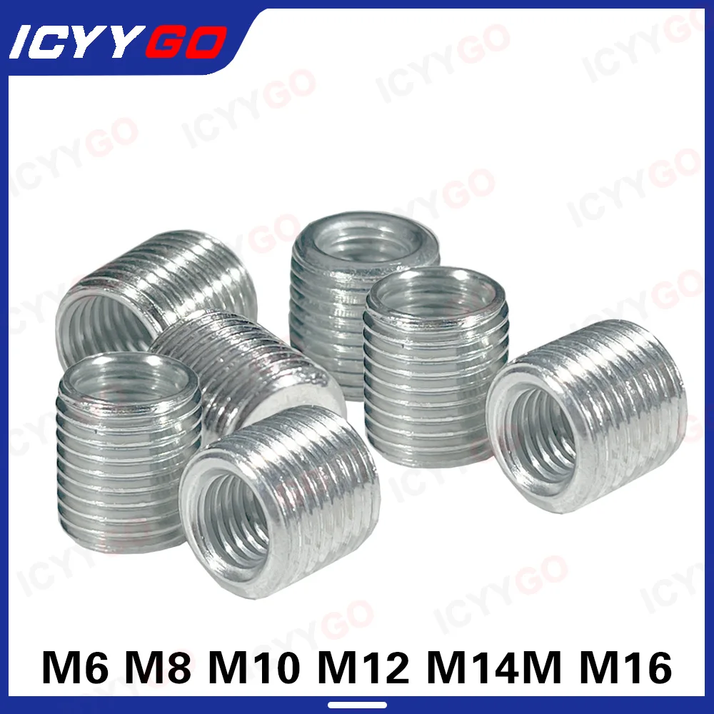 10PCS 304 Internal Outside Thread Nut M4 M6 M8 M10 M12 M14 M16 Stainless Steel Adapter Screw Thread Insert Sleeve Conversion Nut