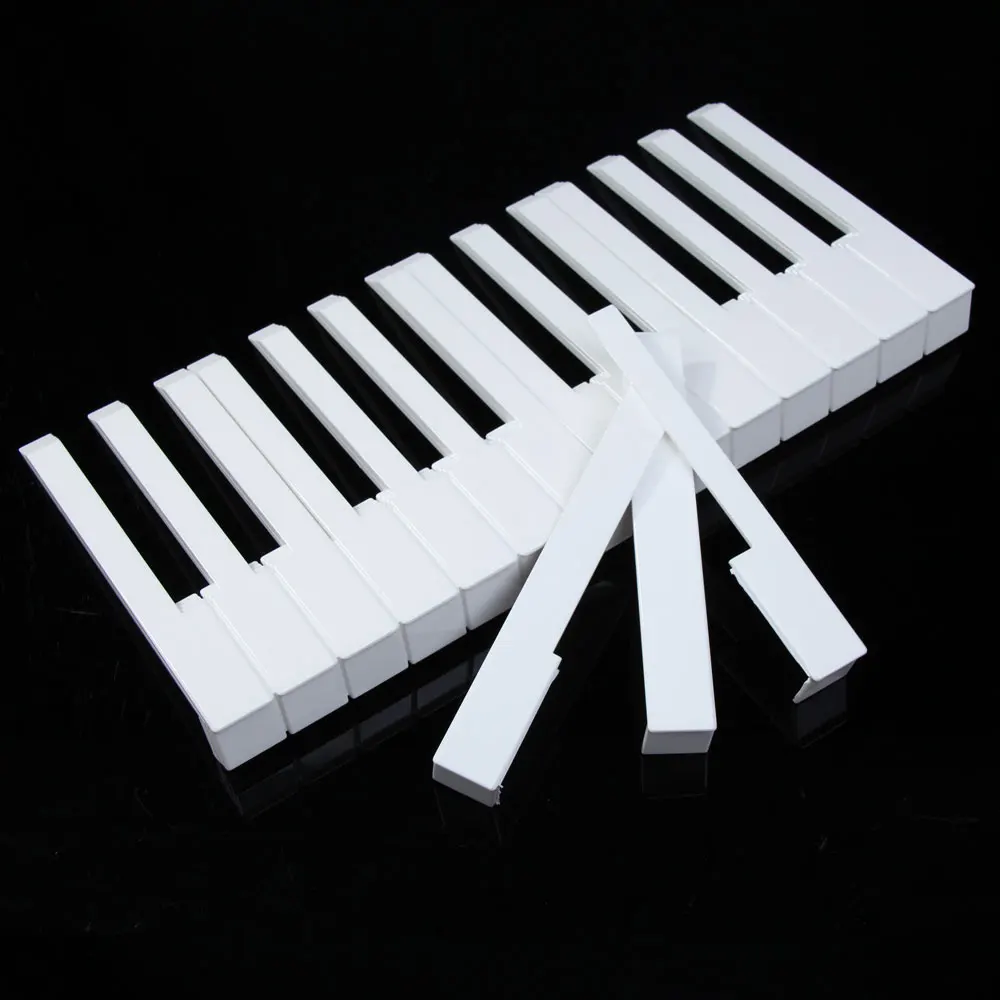 Kit di tastiere per pianoforte da 52 pezzi Kit di manutenzione per pianoforte in plastica ABS bianca con frontali Parti di ricambio professionali Accessori per pianoforte