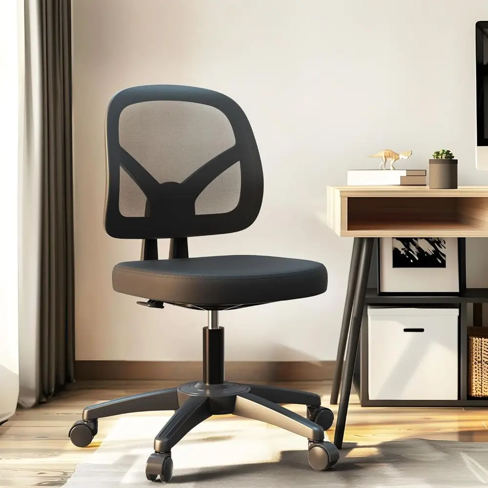 

Small No Arms Oice Chair Armlwith Y-Shape Lumbar Support and Adjustable Height Seat or Adults Kids
