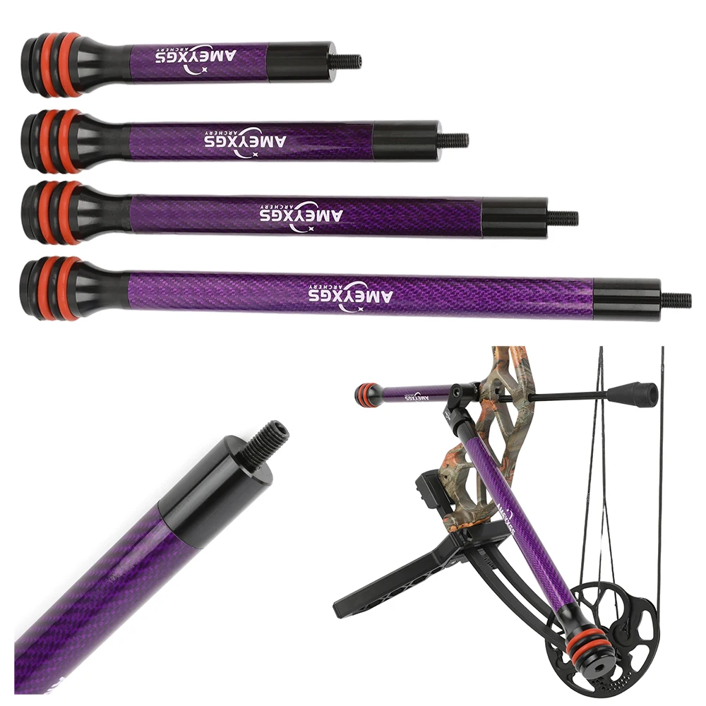

6/8/10/12 Inch Carbon Fiber Bow Stabilizer Rod CNC Metal Balance Bar OD 20mm Vibration Dampener Compound Recurve Bow Shooting