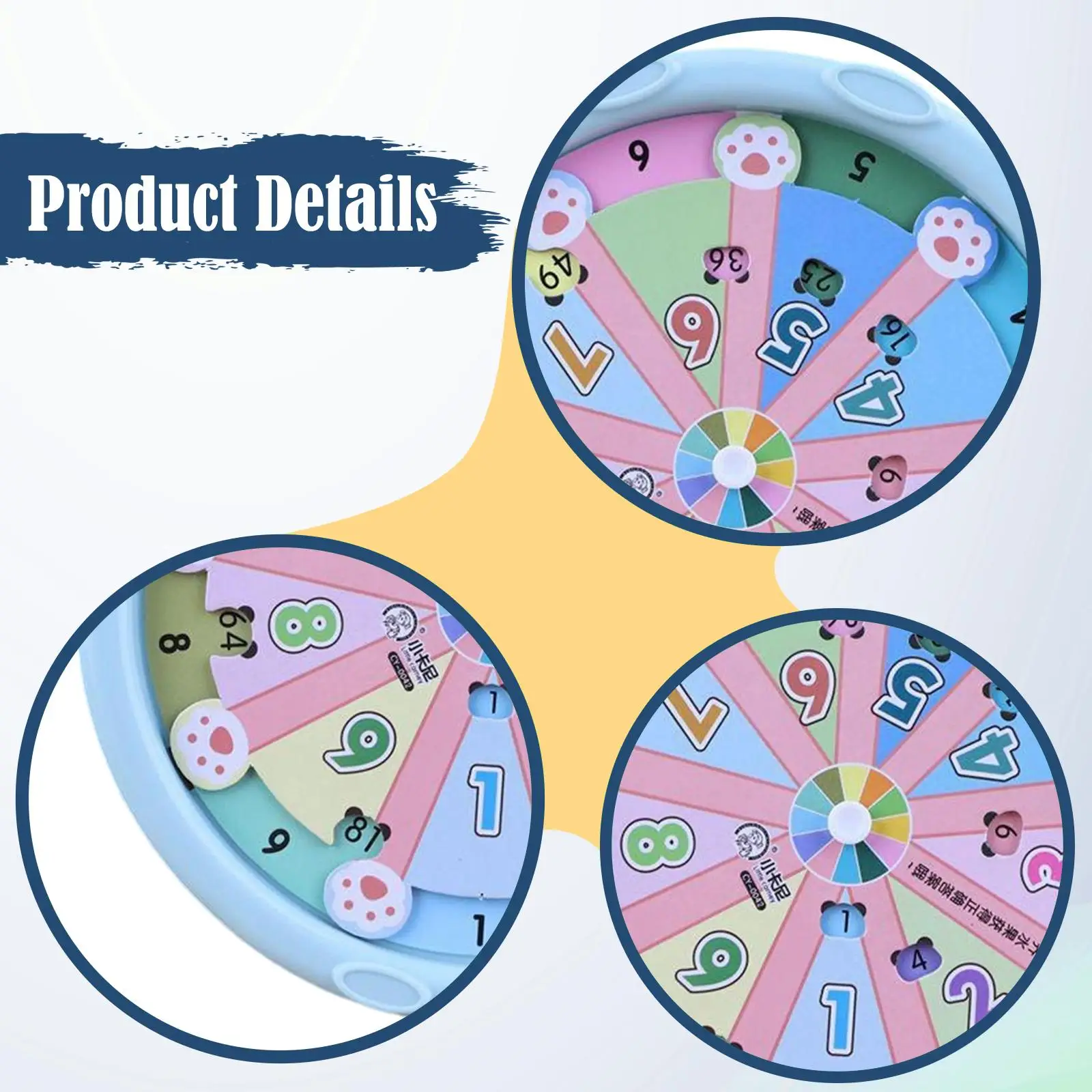 1-9 곱셈 턴테이블 장난감 소년용 쉬운 읽기 여행용 회전 휠 장난감