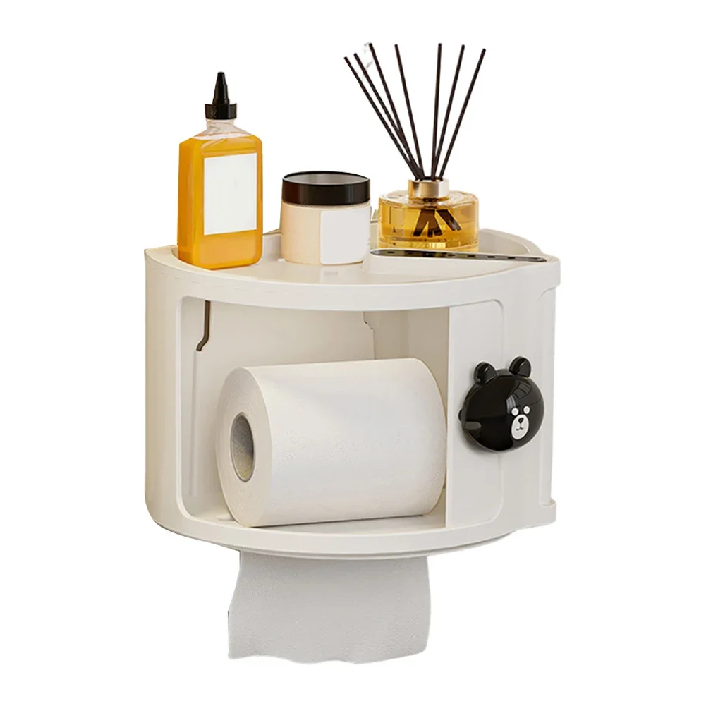 

Bathroom Organization Wall-Mounted Paper Towel Holder Bathroom Organizer Waterproof Storage Rack Moisture Protection